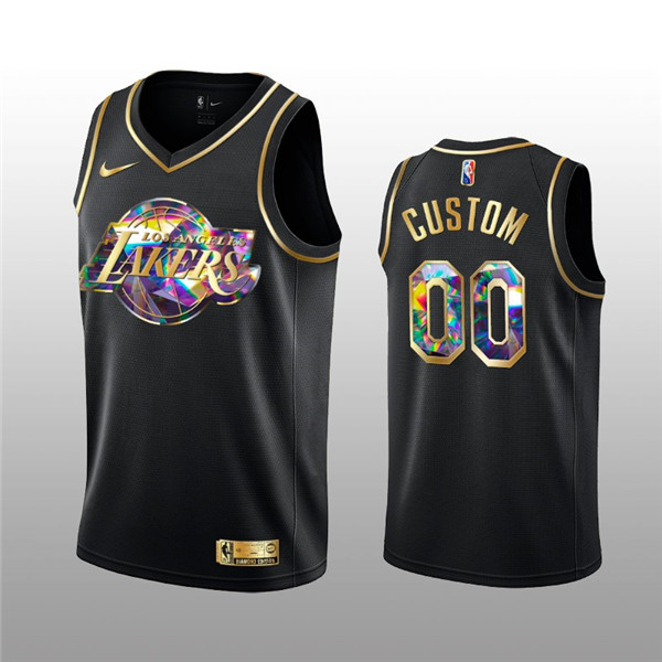 Men's Los Angeles Lakers Active Player Custom 2021/22 Black Golden Edition 75th Anniversary Diamond Logo Stitched Basketball Jersey Men's Los Angeles Lakers Active Player Custom 2021/22 Black Golden Edition 75th Anniversary Diamond Logo Stitched Basketball Jersey